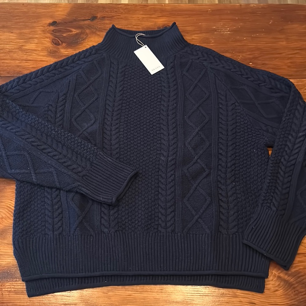 NWT BRASS fisherman’s cable knit sweater